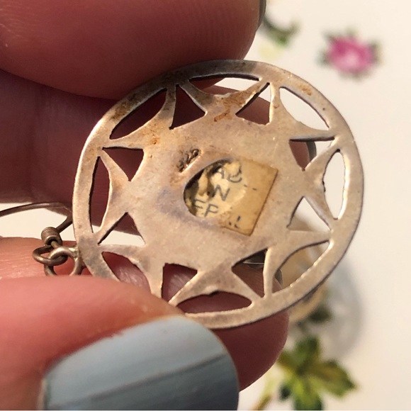 💥💥FINAL PRICE💥💥Vtg stamped 925 sterling silver dangle earrings faceted amethysts - Picture 8 of 9